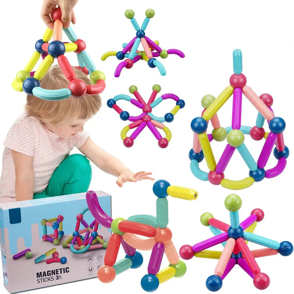 36-Piece Magnetic Building Sticks Set for Creative Play