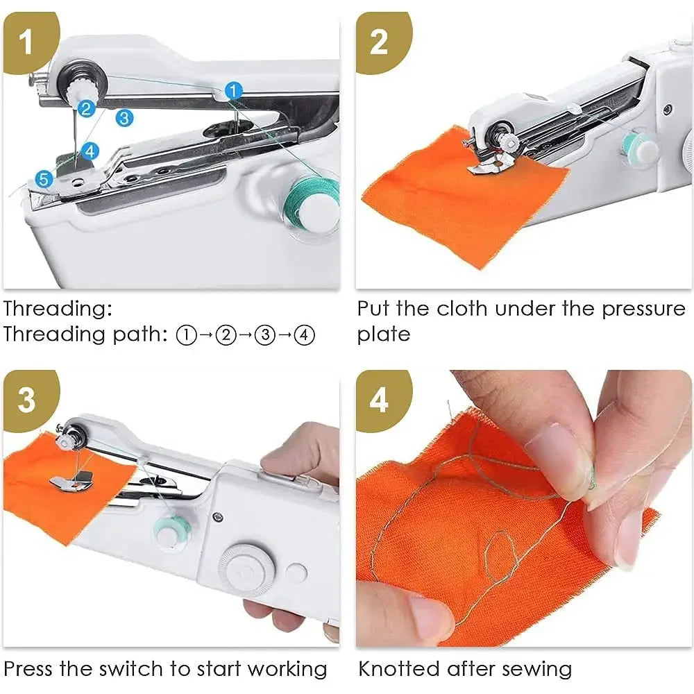 PORTABLE WIRELESS MINI HANDHELD SEWING MACHINE FOR STITCHING & SEWING