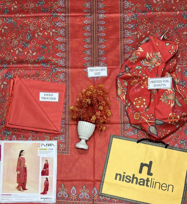 Nisha By Nisaat Lawn | Unstitched Collection 3 Pieces Casual Wear| Summer 24